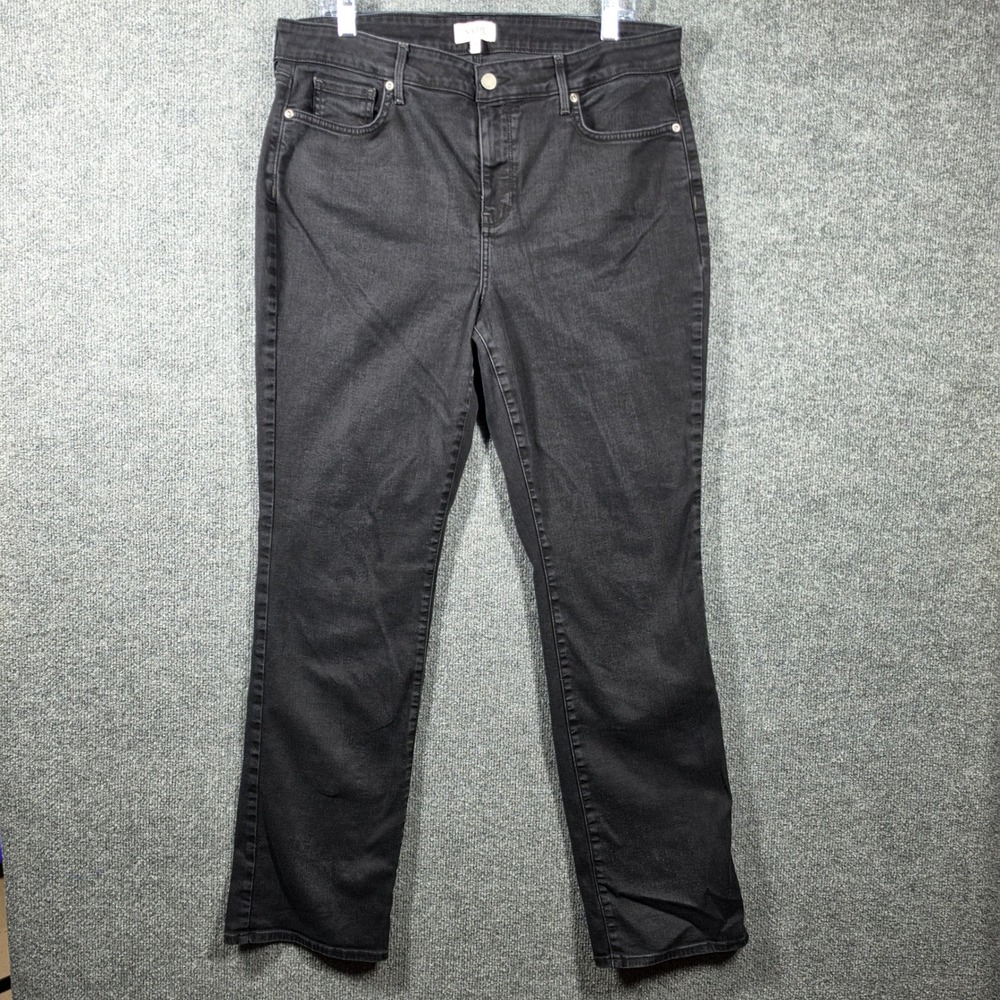 NYDJ Jeans Womens 14‎ Marilyn Straight Leg Lift Tuck High Rise Stretch Black